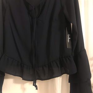 Summer Top with Ruffled Hem & Cuffs